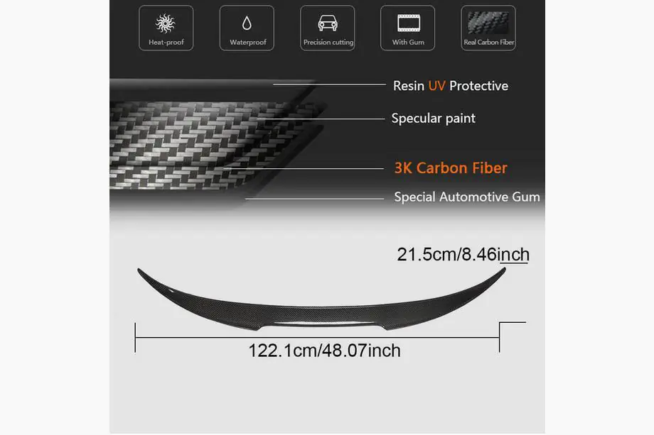 BMW 8-serie G14/G15/G16 2018– M4-stijl spoiler (voor G16/F93, carbon) Foto 6