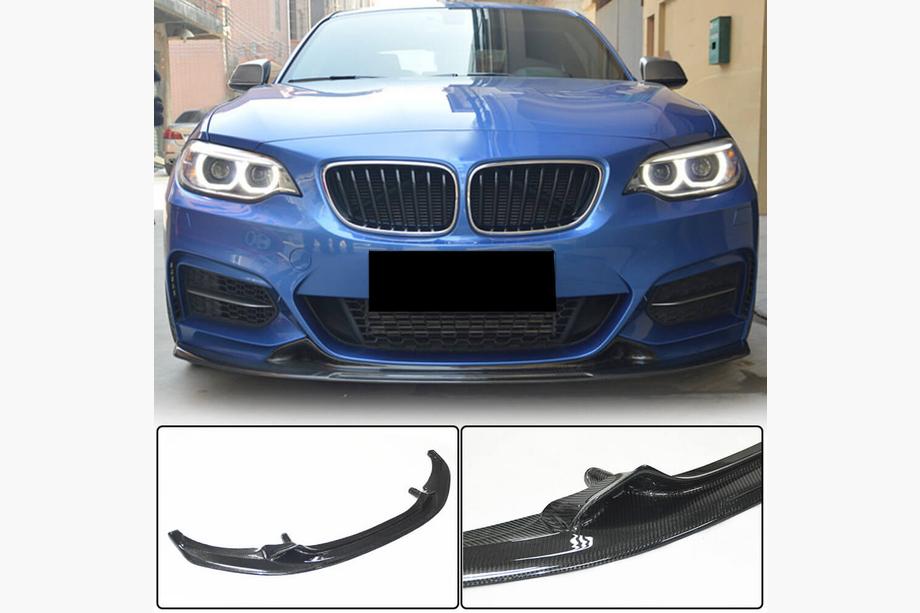 BMW 2-serie F22/F23 2014–2021 Front bumper lip spoiler V1 (voor F22/F23 M-Sport, carbon) Image