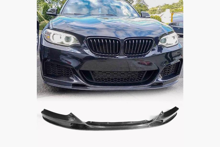 BMW 2-serie F22/F23 2014–2021 Voorbumper lip V2 (voor F22/23 M-Sport, carbon) Image