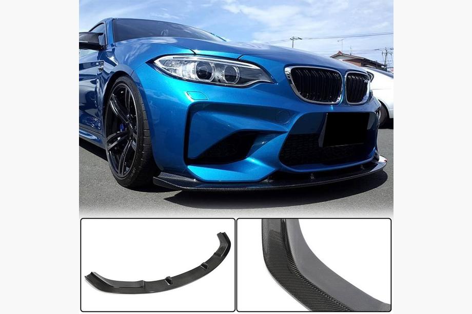 BMW 2-serie F22/F23 2014–2021 Frontbumper lip Lip V6 (voor F87 M2, carbon) Image