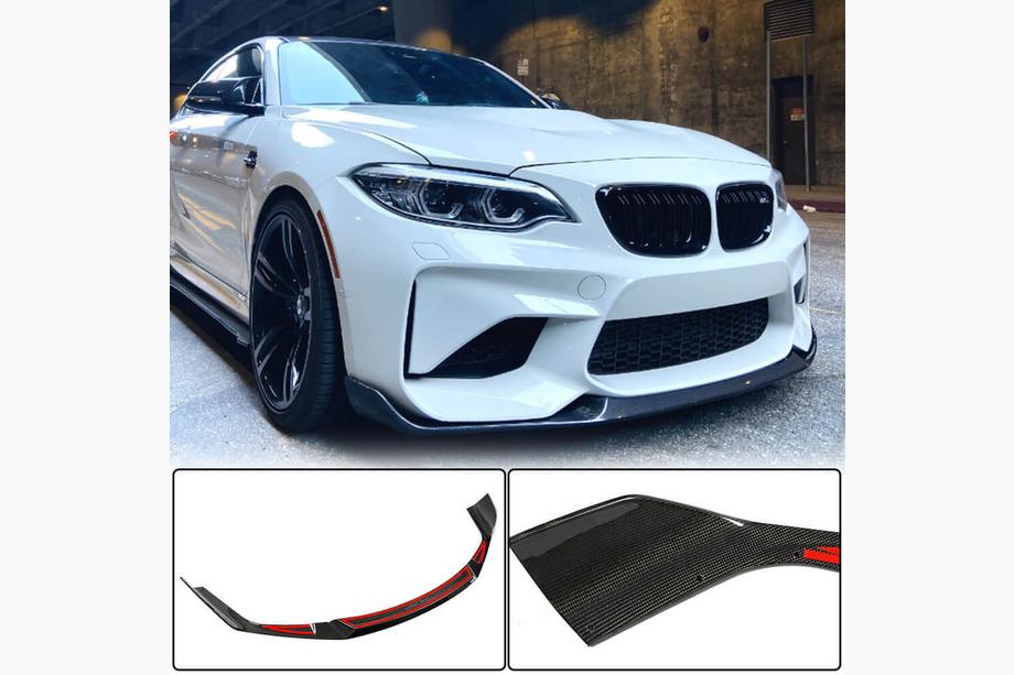 BMW 2-serie F22/F23 2014–2021 Voorbumper lipspoiler Lip V4 (voor F87 M2 Competition, carbon) Image