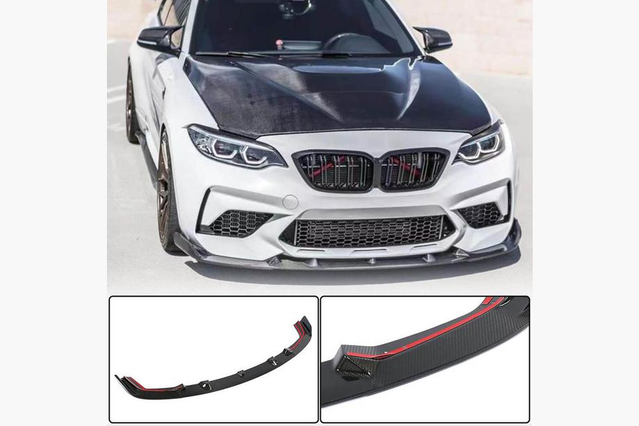 BMW 2-serie F22/F23 2014–2021 Frontbumper lipspoiler Lip V5 (voor F87 M2 Competition, carbon) Foto 1