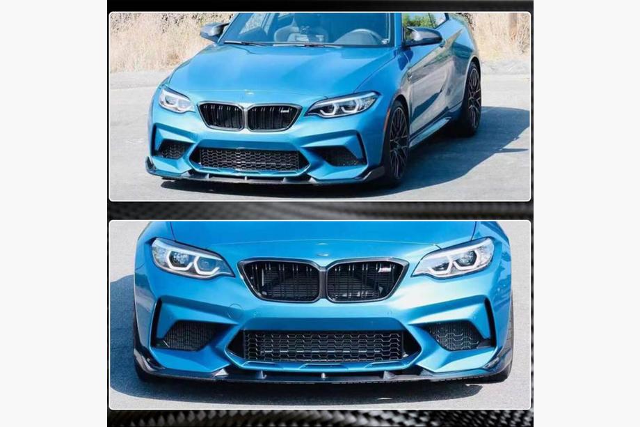 BMW 2-serie F22/F23 2014–2021 Frontbumper lipspoiler Lip V5 (voor F87 M2 Competition, carbon) Foto 4