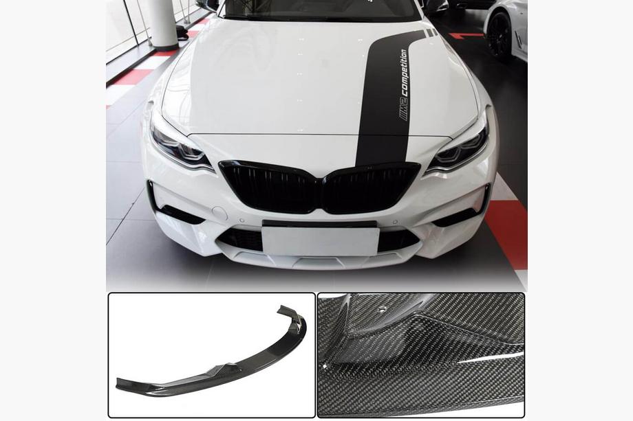BMW 2-serie F22/F23 2014–2021 Frontbumper lipspoiler Lip V6 (voor F87 M2 Competition, carbon) Image