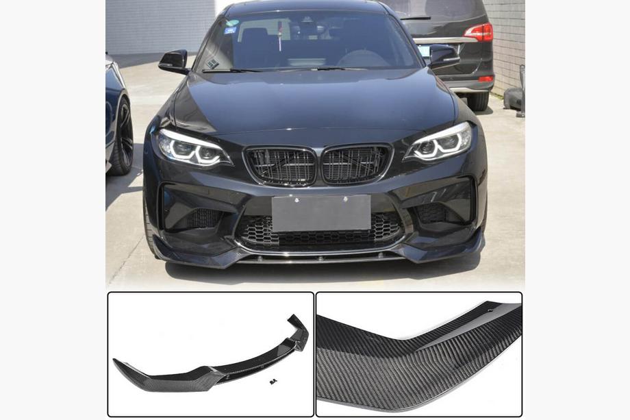 BMW 2-serie F22/F23 2014–2021 Front bumper lip Lip V2 (voor F87 M2, carbon) Image