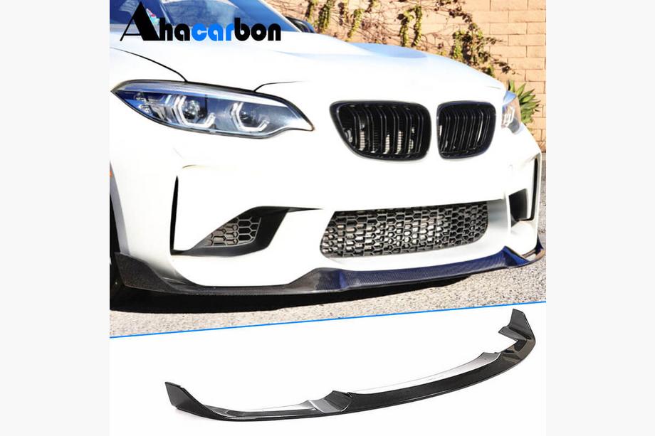 BMW 2-serie F22/F23 2014–2021 Voorbumper lip Lip V9 (voor F87, carbon) Image