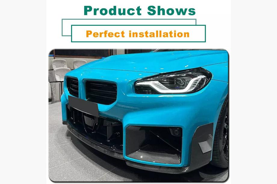 BMW 2 Serie G42 2021– Frontbumper lip Lip V1 (voor G87, carbon) Foto 2