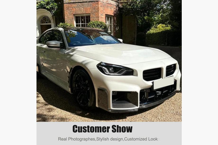 BMW 2 Serie G42 2021– Frontbumper lip Lip V1 (voor G87, carbon) Foto 3