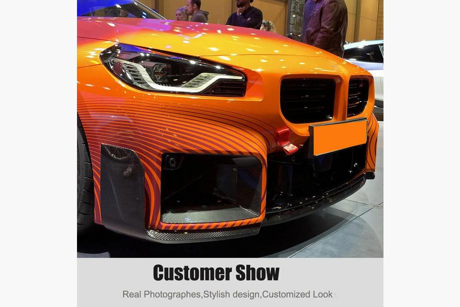 BMW 2 Serie G42 2021– Frontbumper lip Lip V1 (voor G87, carbon) Foto 9