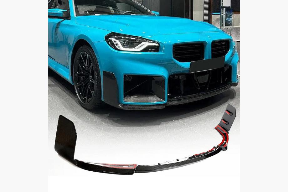 BMW 2 Serie G42 2021– Carbon V2 frontbumper lip (voor G87) Foto 1