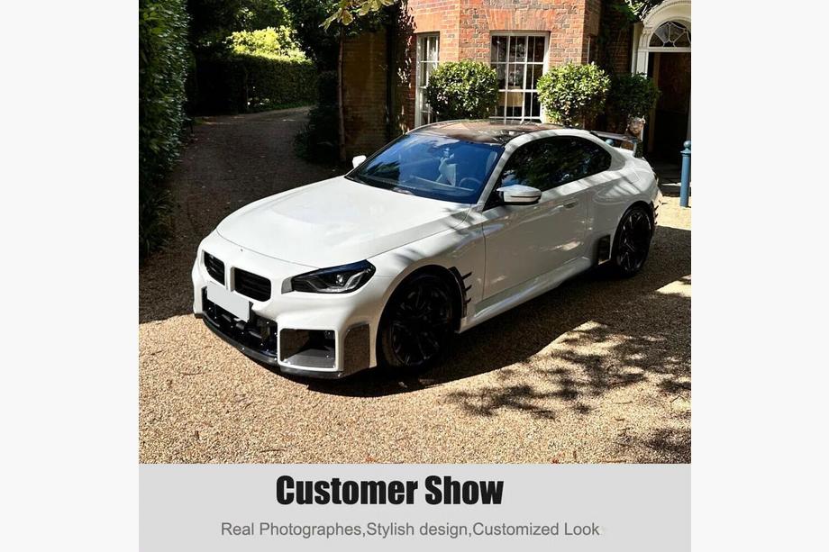 BMW 2 Serie G42 2021– Carbon V2 frontbumper lip (voor G87) Foto 5