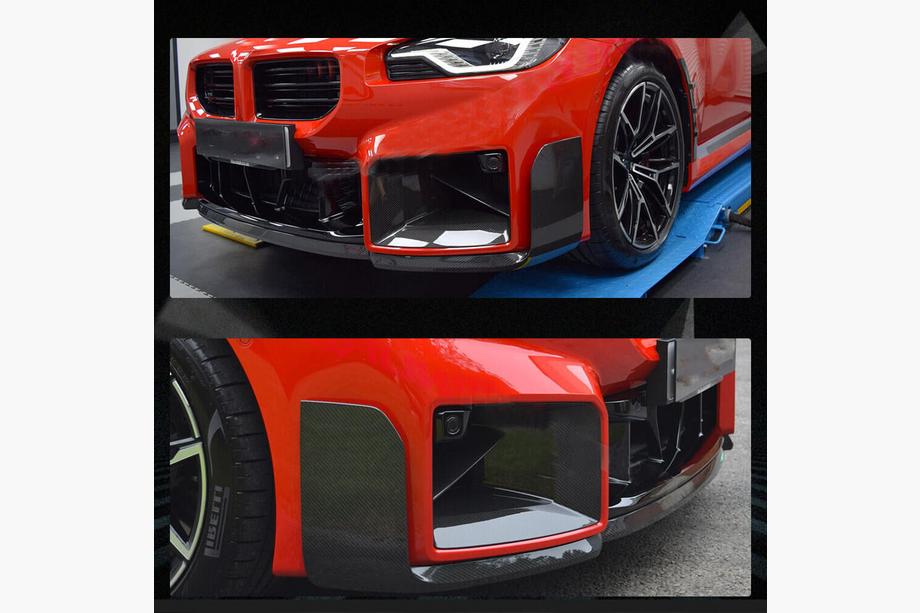 BMW 2 Serie G42 2021– Carbon V2 frontbumper lip (voor G87) Foto 7