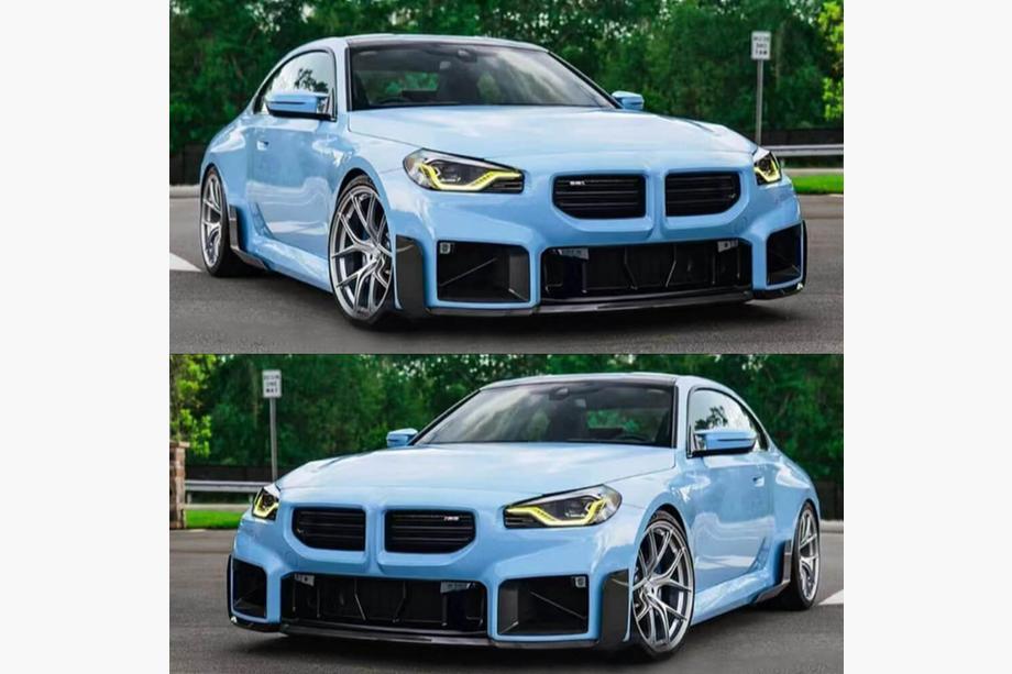 BMW 2 Serie G42 2021– ABS voorbumper lipspoiler V3 (voor G87) Foto 2