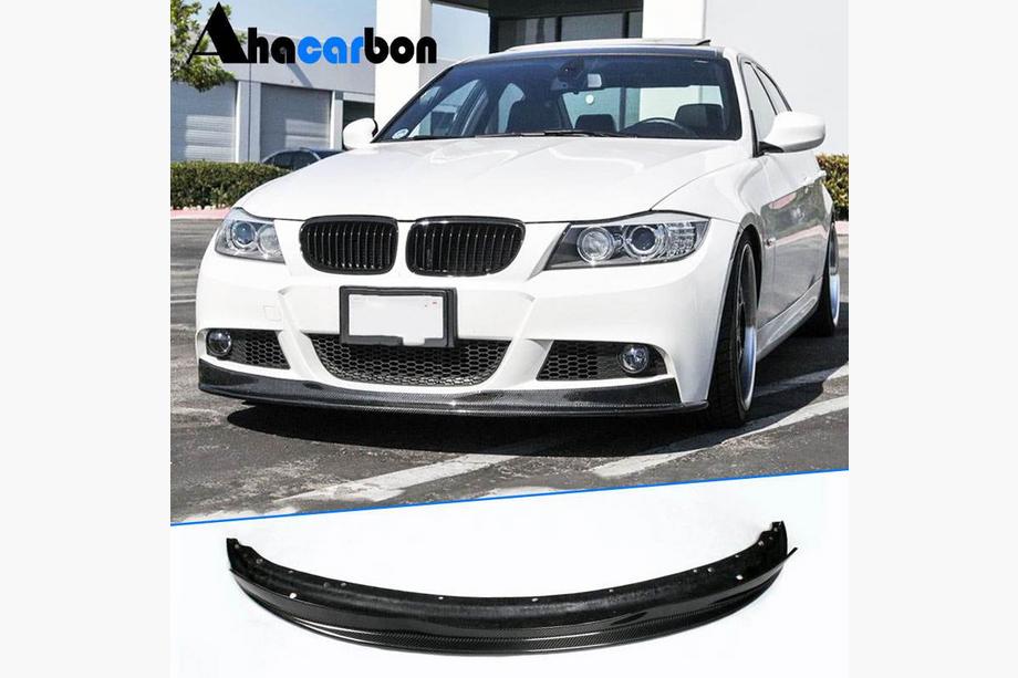 BMW 3-serie E90/E91 2005–2011 Front bumper lip (voor E90 M-Sport 2008-2011, carbon) Foto 1