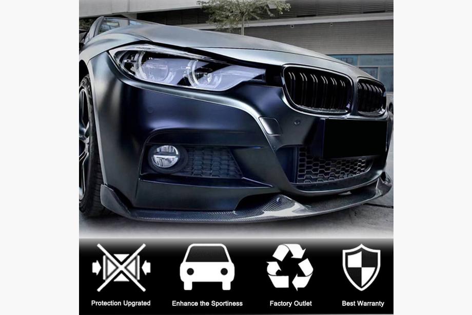 BMW 3 Serie F30/F31 2012–2019 Voorbumper lip Lip Mad-Style (voor F30 M-Sport, carbon) Foto 2