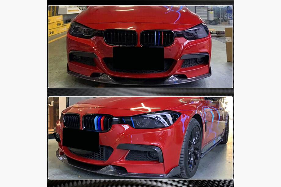 BMW 3 Serie F30/F31 2012–2019 Voorbumper lip Lip Mad-Style (voor F30 M-Sport, carbon) Foto 3