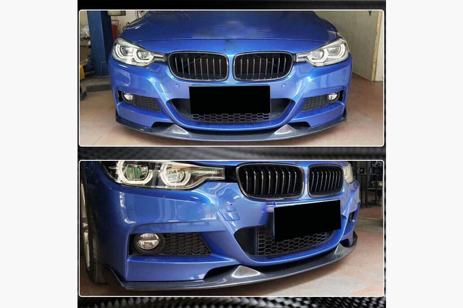 BMW 3 Serie F30/F31 2012–2019 Voorbumper lip Lip Mad-Style (voor F30 M-Sport, carbon) Foto 4