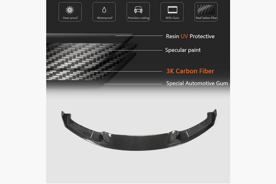 BMW 3 Serie F30/F31 2012–2019 Voorbumper lip Lip Mad-Style (voor F30 M-Sport, carbon) Foto 5