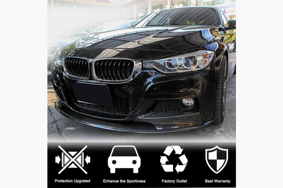 BMW 3 Serie F30/F31 2012–2019 Frontbumper lip MP-Style (voor F30 M-Sport, carbon) Foto 2