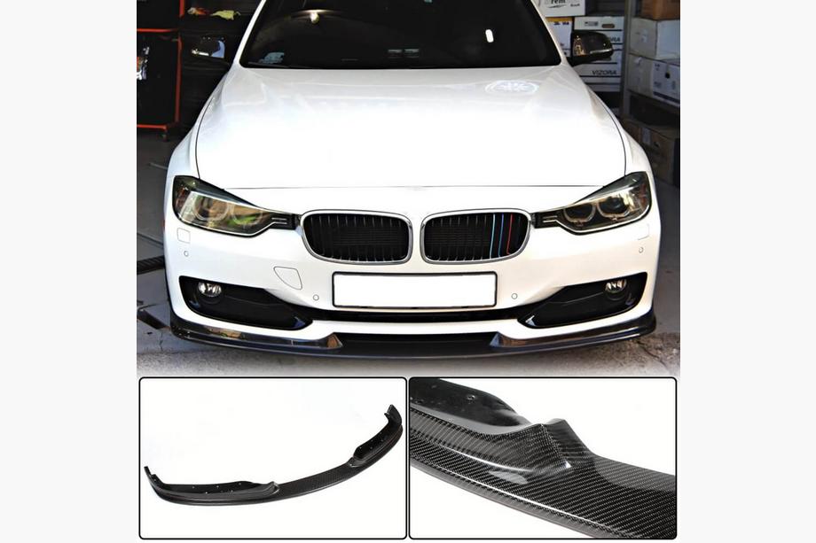 BMW 3 Serie F30/F31 2012–2019 Voorbumper lipspoiler Lip (voor F30 Base 2012-2015, carbon) Foto 1
