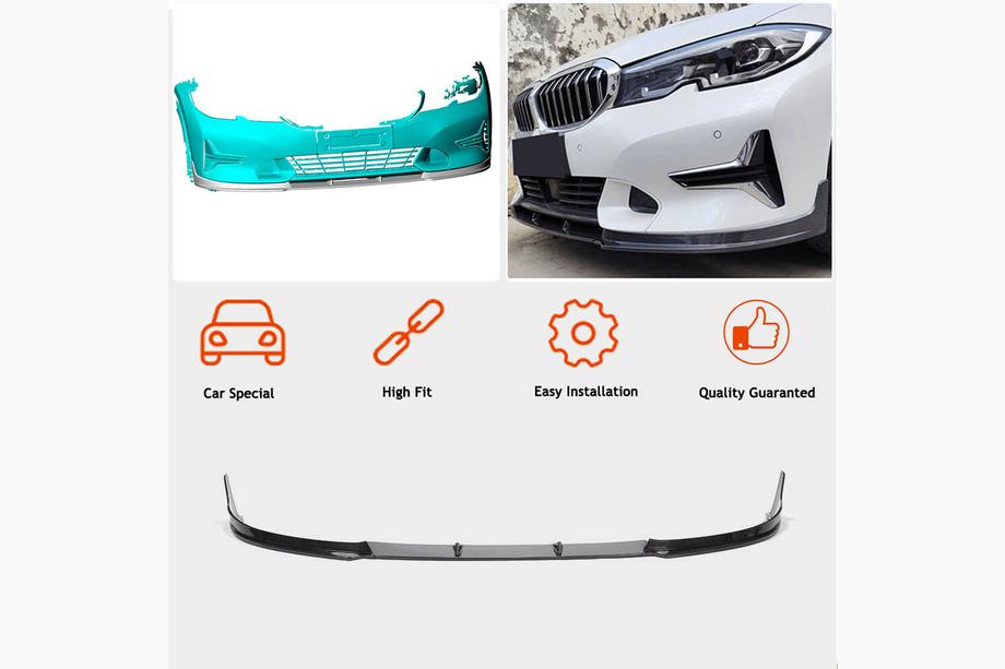 BMW 3 Serie G20/G21 2018– Front bumper lip Lip V2 (voor Base 2018-2022, carbon) Foto 3