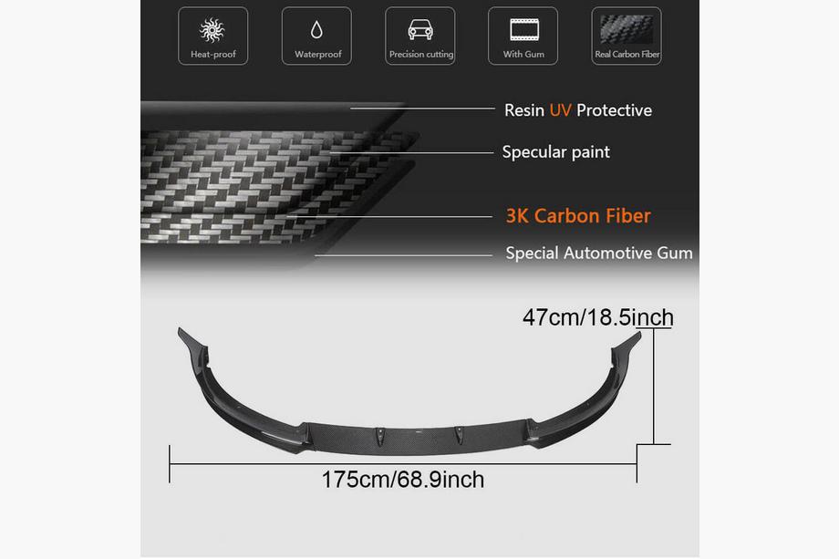 BMW 3 Serie G20/G21 2018– Front bumper lip Lip V2 (voor Base 2018-2022, carbon) Foto 7