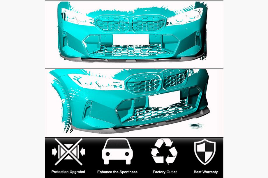 BMW 3 Serie G20/G21 2018– Front bumper lip spoiler Lip V1 (voor M-Sport 2022+, carbon) Foto 2