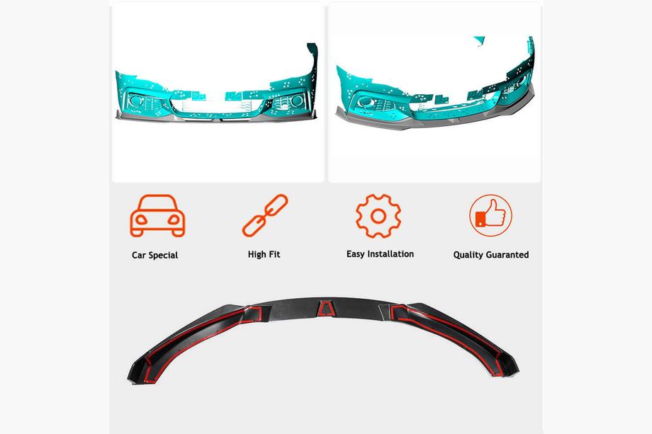 BMW 4 Serie F32/F33/F36 2012–2020 Voorbumper lipspoiler Lip V2 (voor M-Sport, carbon) Foto 2