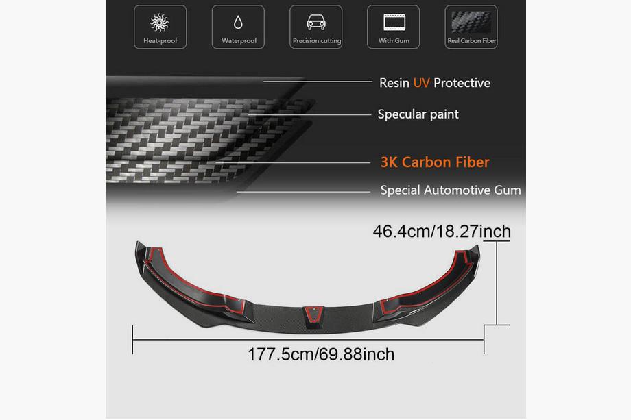 BMW 4 Serie F32/F33/F36 2012–2020 Voorbumper lipspoiler Lip V2 (voor M-Sport, carbon) Foto 4