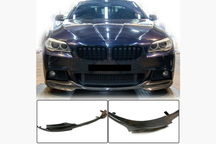 BMW 5 Serie F10/F11 2010–2016 Voorbumper lipspoiler Lip V1 (voor F10 M-Sport, carbon) Image