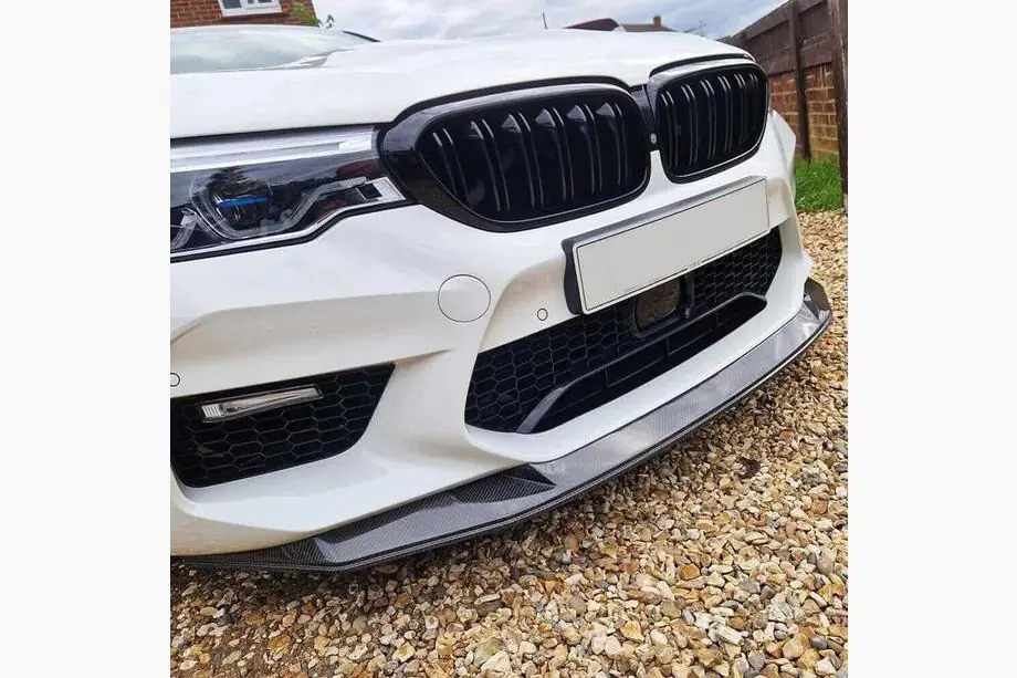 BMW 5 Serie G30/G31 2017–2023 Front bumper lip spoiler Lip V3 (voor M5 F90 2017-2020, carbon) Foto 2