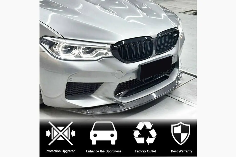 BMW 5 Serie G30/G31 2017–2023 Front bumper lip spoiler Lip V3 (voor M5 F90 2017-2020, carbon) Foto 5