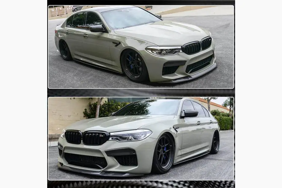 BMW 5 Serie G30/G31 2017–2023 Front bumper lip spoiler Lip V3 (voor M5 F90 2017-2020, carbon) Foto 6