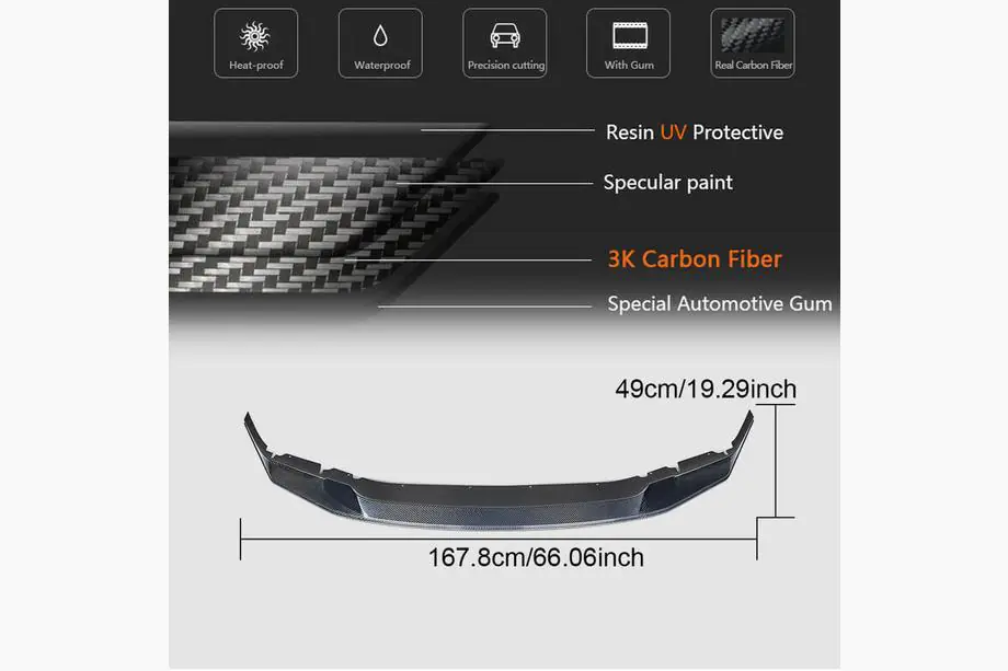 BMW 5 Serie G30/G31 2017–2023 Front bumper lip spoiler Lip V3 (voor M5 F90 2017-2020, carbon) Foto 7
