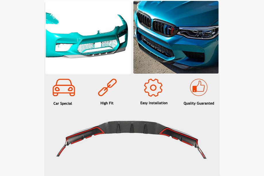 BMW 5 Serie G30/G31 2017–2023 FRP V5 voorbumper lip (voor M5 2017-2020) Foto 3