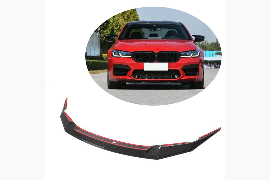 BMW 5 Serie G30/G31 2017–2023 Frontbumper lip Lip V3 (voor M5 F90 2020-2024, carbon) Foto 1