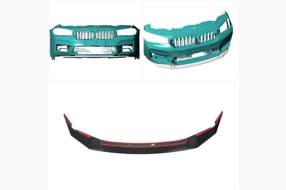 BMW 5 Serie G30/G31 2017–2023 Frontbumper lip Lip V3 (voor M5 F90 2020-2024, carbon) Foto 2