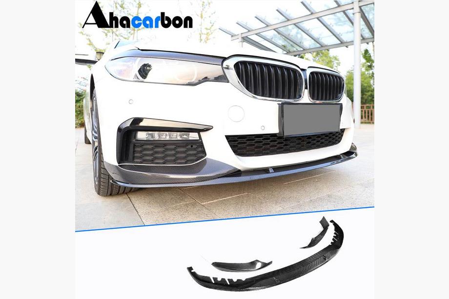 BMW 5 Serie G30/G31 2017–2023 Front bumper lip Lip V6 (voor M-Sport 2017-2020, carbon) Image