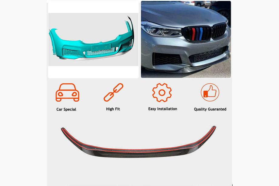 BMW 6-serie G32 2017– Frontlip voor voorbumper (voor M-Sport 2017-2020, carbon) Foto 2
