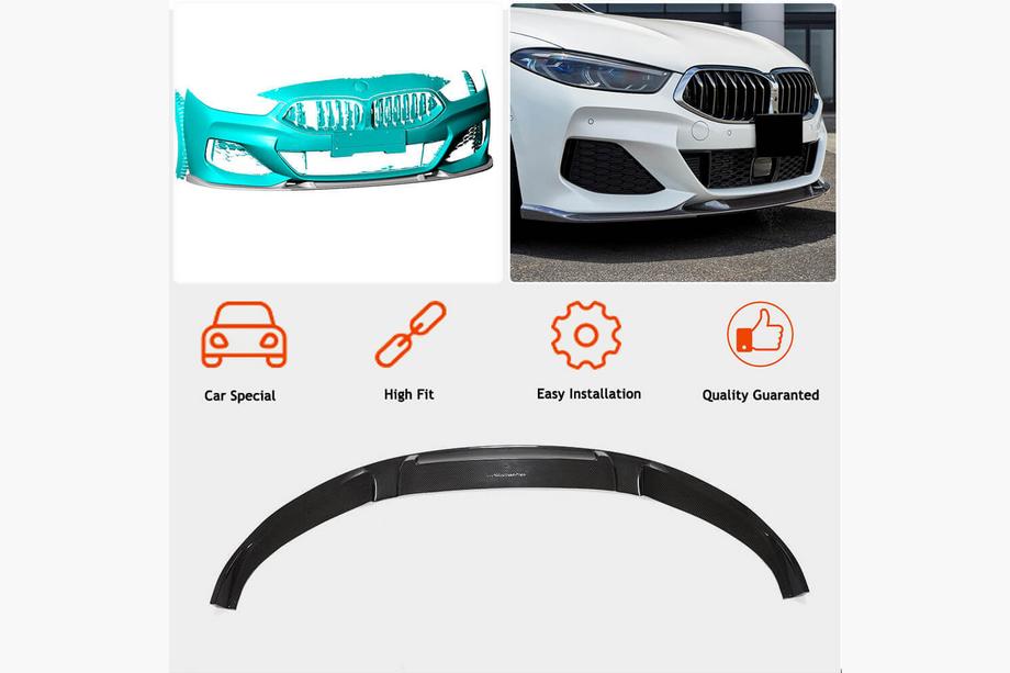BMW 8-serie G14/G15/G16 2018– Voorbumper lip spoiler V3 (voor M-Sport, carbon) Foto 2