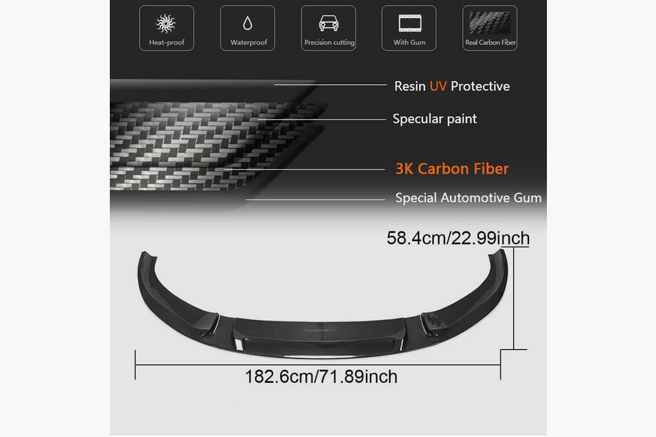 BMW 8-serie G14/G15/G16 2018– Voorbumper lip spoiler V3 (voor M-Sport, carbon) Foto 6