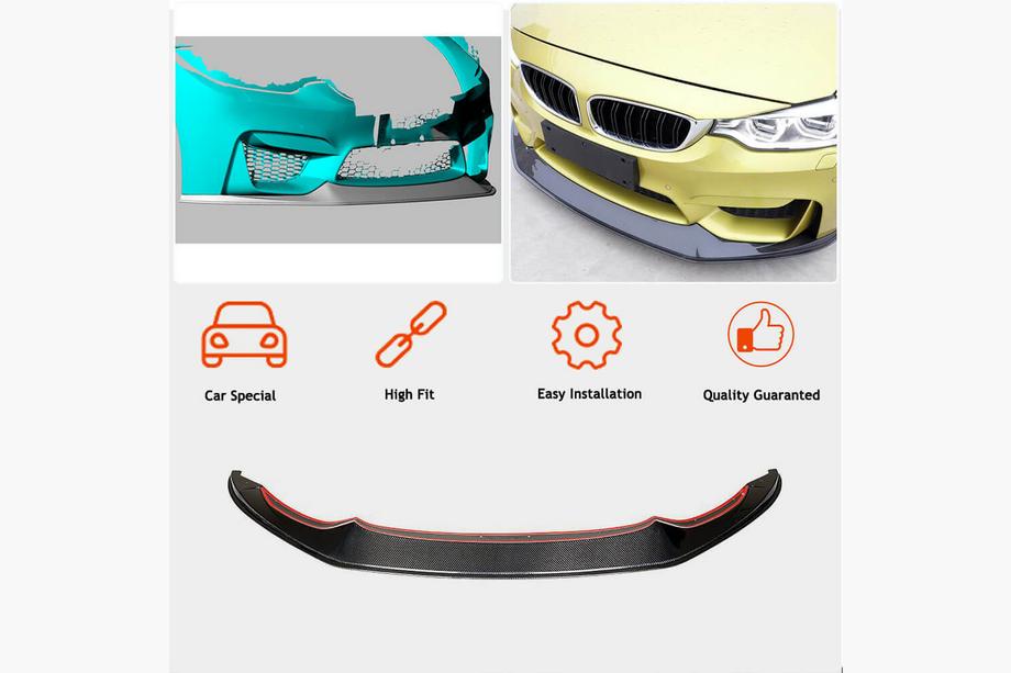 BMW 3 Serie F30/F31 2012–2019 Front bumper lip Lip V7 (voor F80, Carbon) Foto 2
