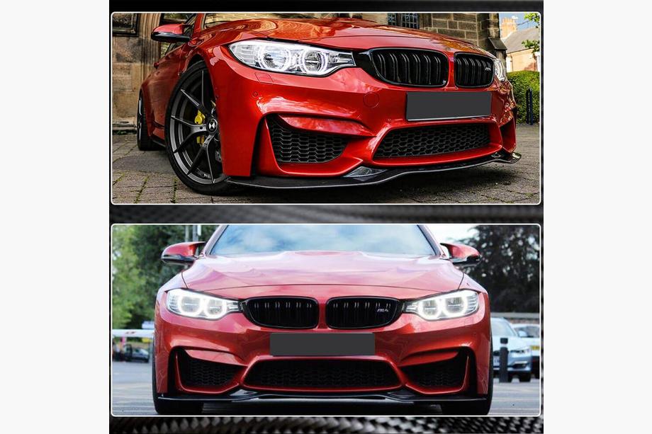 BMW 3 Serie F30/F31 2012–2019 Voorbumperlip Lip V9 (voor F80, carbon) Foto 3