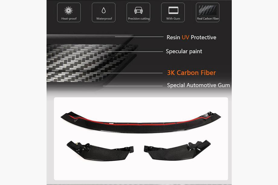 BMW 3 Serie G20/G21 2018– Voorbumper lipspoiler Lip V8 (voor G80, carbon) Foto 6
