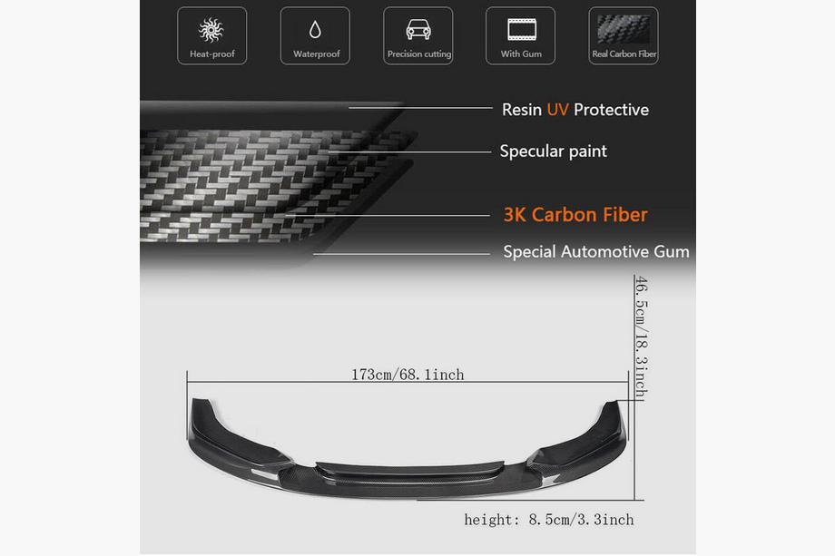 BMW X3 F25 2011–2018 Frontbumper lip (voor M-Sport 2014-2018, carbon) Foto 5