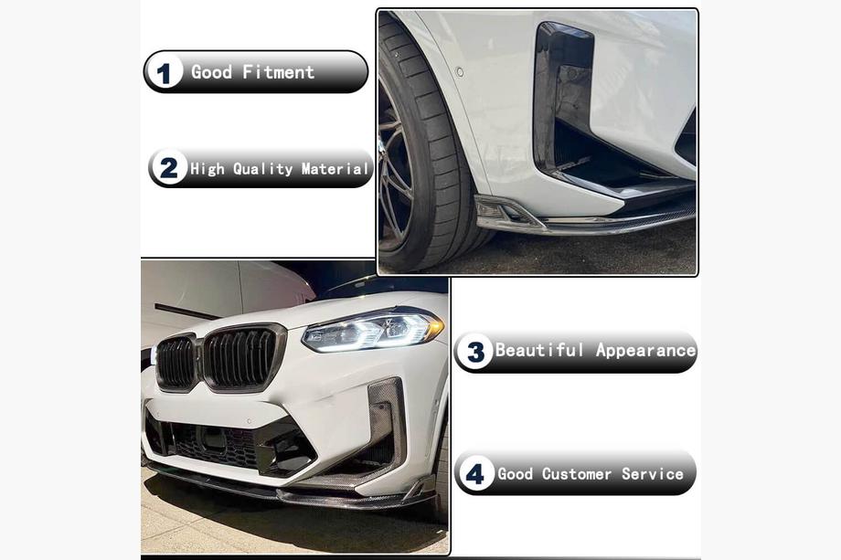 BMW X3 G01 2018– Voorbumper lipspoiler (voor F97 2022-2024, carbon) Foto 3