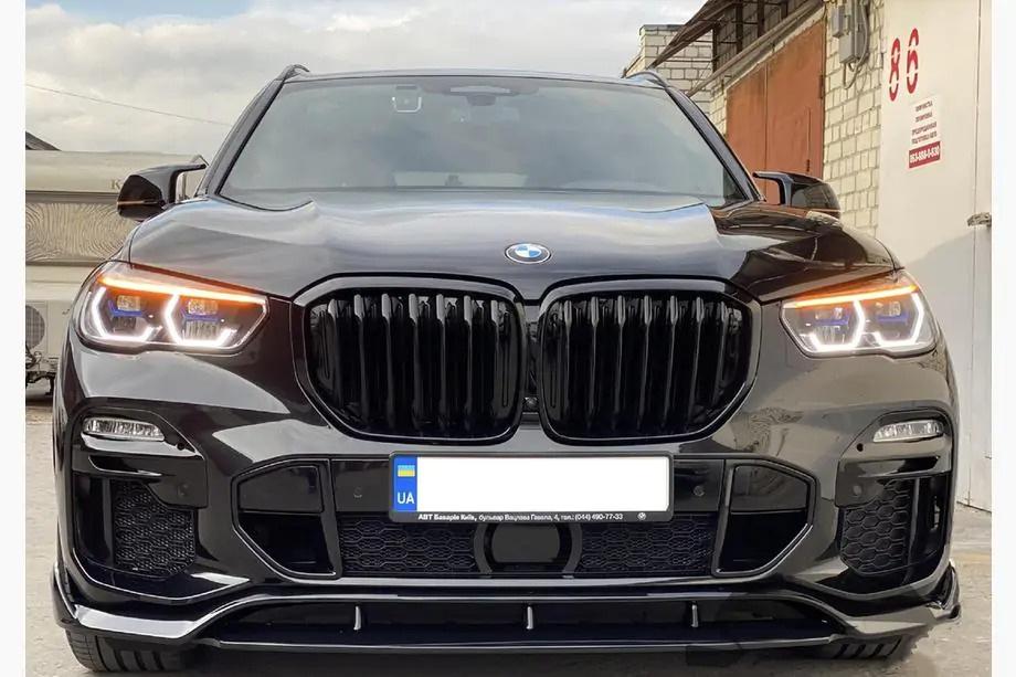 BMW X5 G05 2019–2026 Paradigm V-3 front lip spoiler (2018-2022, hoogglans zwart) Foto 1