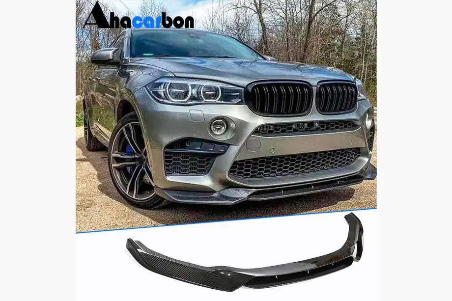 BMW X6 F16 2014–2019 Voorbumper lip Lip V1 (voor F86, carbon) Foto 1