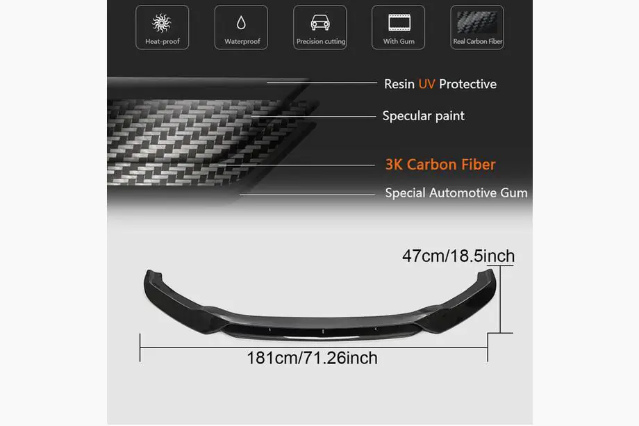 BMW X6 F16 2014–2019 Voorbumper lip Lip V1 (voor F86, carbon) Foto 6