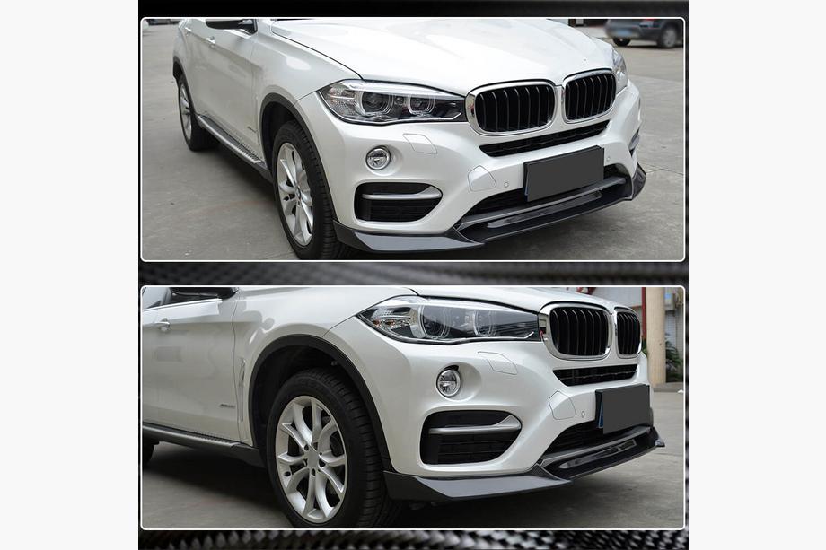 BMW X6 F16 2014–2019 Voorbumper lip Lip V1 (voor Base, Carbon) Foto 4